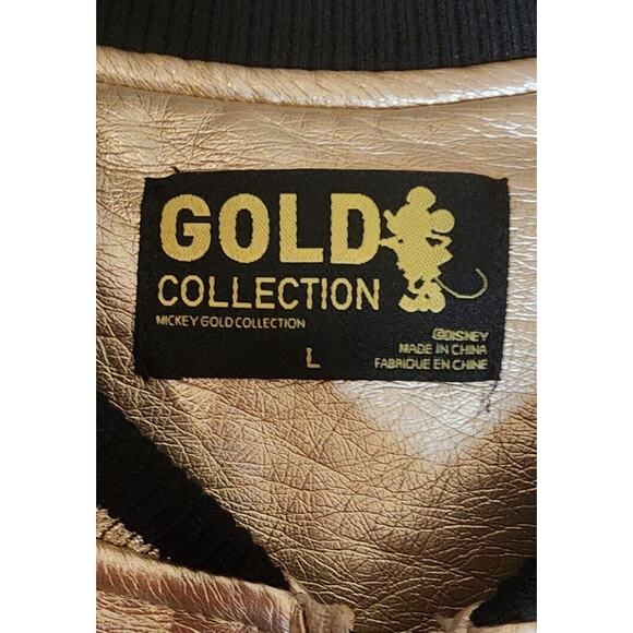 Disney Mickey Mouse Gold Collection Zippered Bomber Jacket Rare Size Large - Picture 7 of 9
